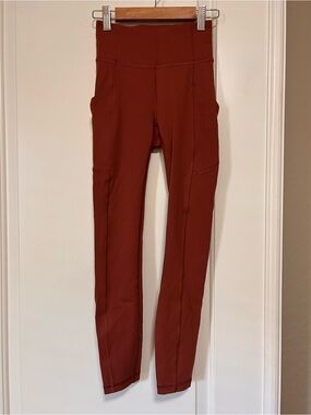 🧘🏽‍♀️🍋NWOT🧘🏽‍♀️🍋Lululemon Wunder Train Burnt Orange High-Rise 28” Leggings🧘🏽‍♀️🍋